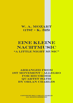 Book cover for Eine Kleine NachtMusik (A Little Night Music) - for recorder quartet