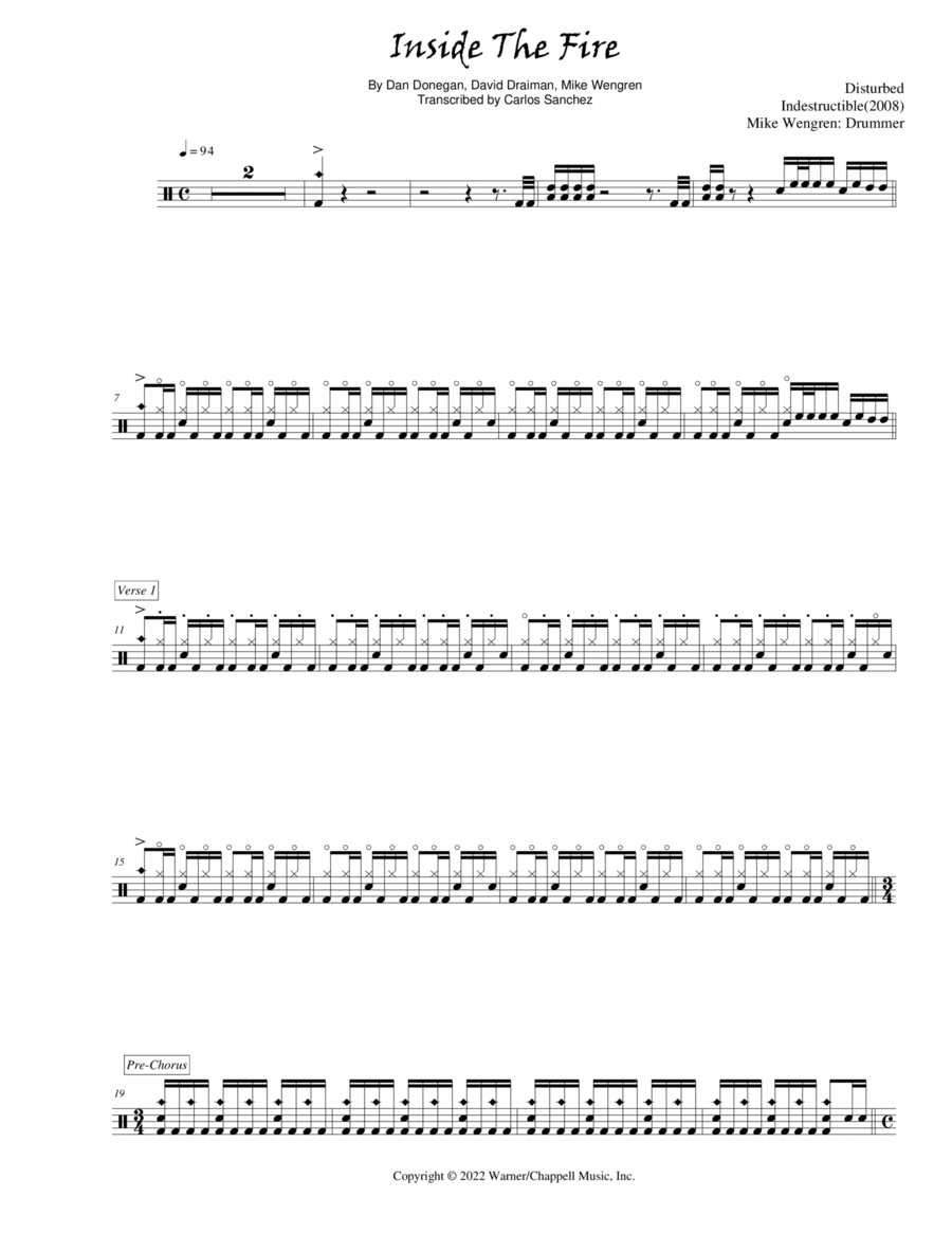 Inside The Fire Drum Set scores gallery preview page 1