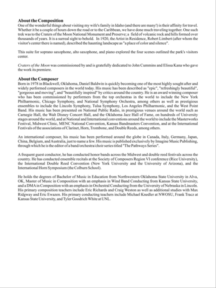 Craters of the Moon Soprano Saxophone scores gallery preview page 2