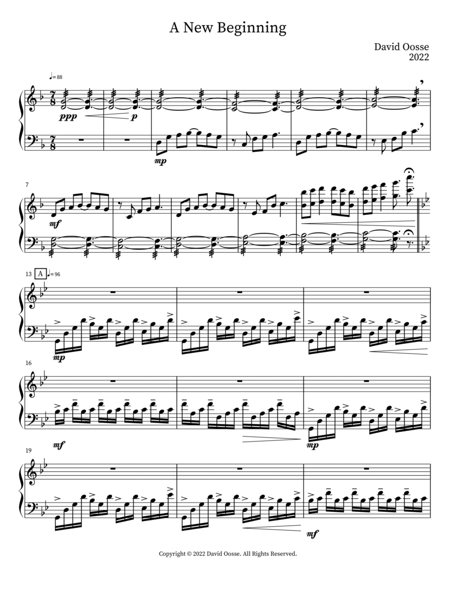 A New Beginning Percussion scores gallery preview page 1