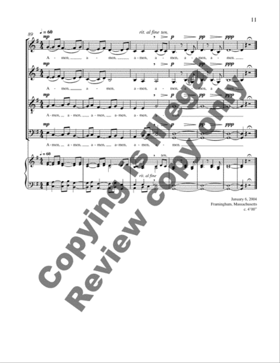 A Prayer for the World A Prayer for the World 4-Part scores gallery preview page 7