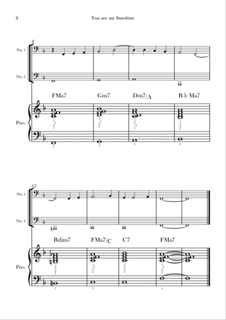 You Are My Sunshine You Are My Sunshine Brass Duet scores gallery preview page 2