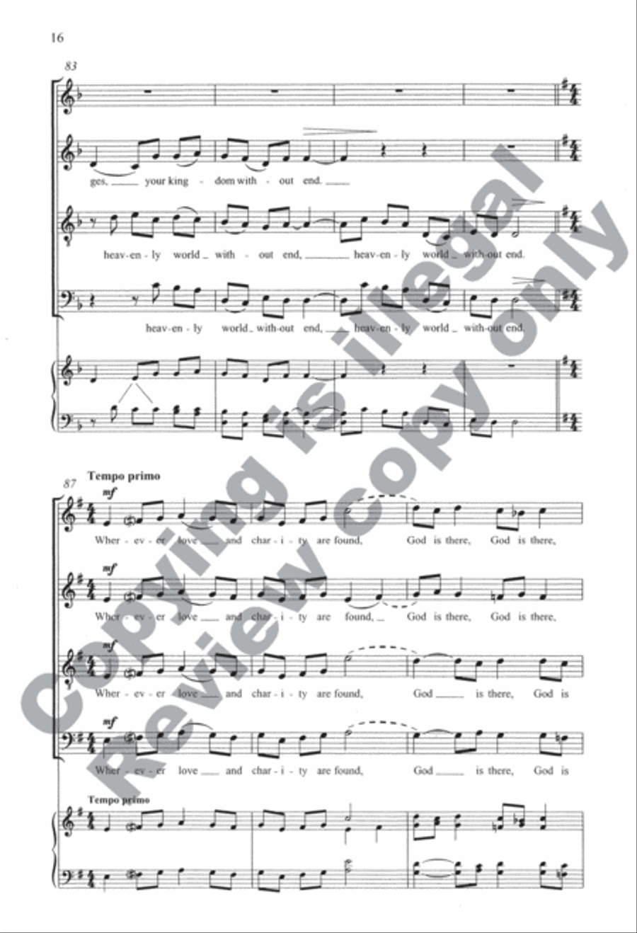 Ubi Caritas Ubi Caritas 4-Part scores gallery preview page 17