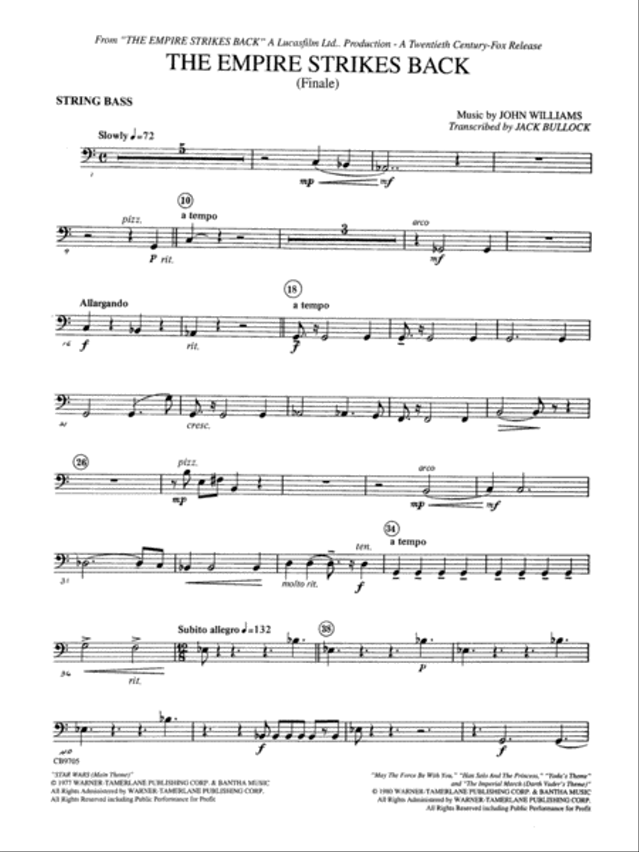 The Empire Strikes Back (Finale): String Bass Concert Band scores gallery preview page 1