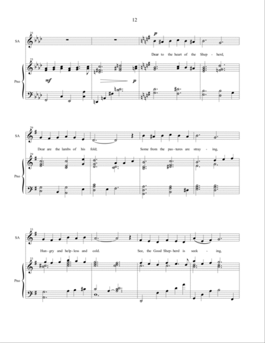 Dear to the Heart of the Shepherd - SATB Choir with piano accompaniment 4-Part scores gallery preview page 4