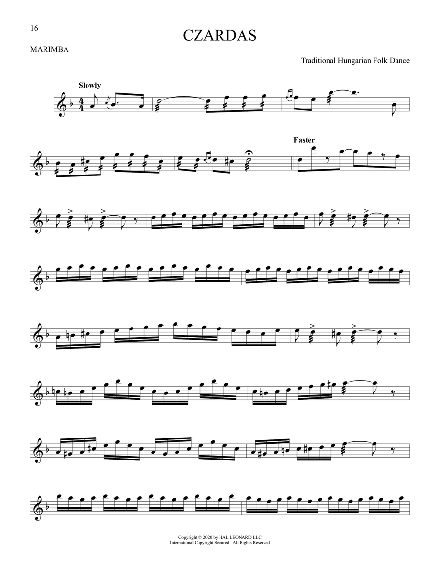Czardas Czardas Marimba scores gallery preview page 1