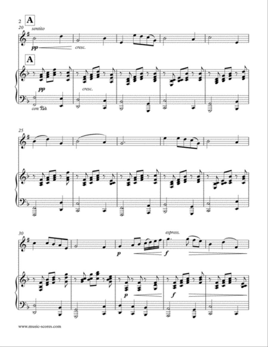 Intermezzo from Cavalleria Rusticana - Euphonium and Piano Euphonium scores gallery preview page 2