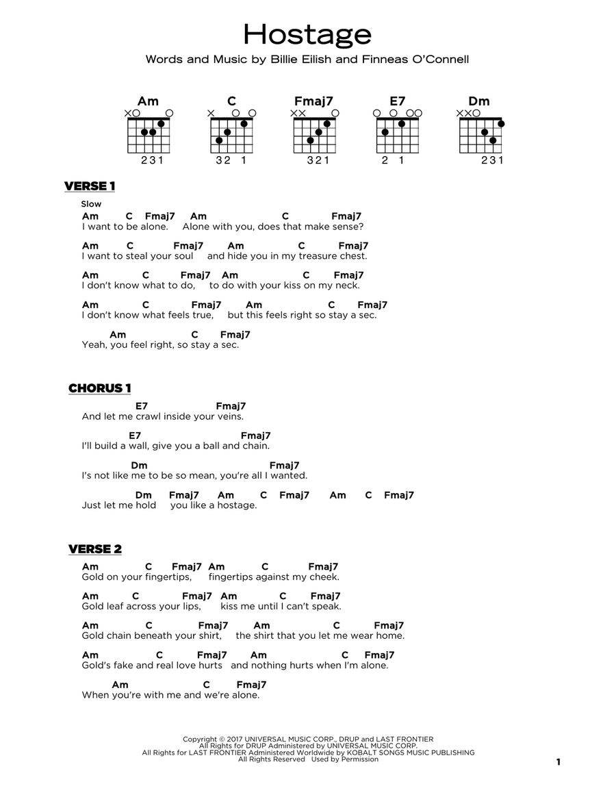hostage Acoustic Guitar scores gallery preview page 1
