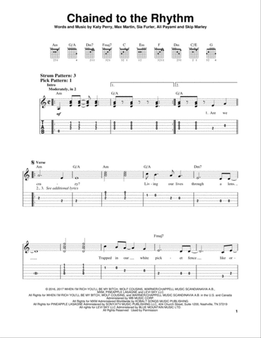 Chained To The Rhythm Chained To The Rhythm Acoustic Guitar scores gallery preview page 1