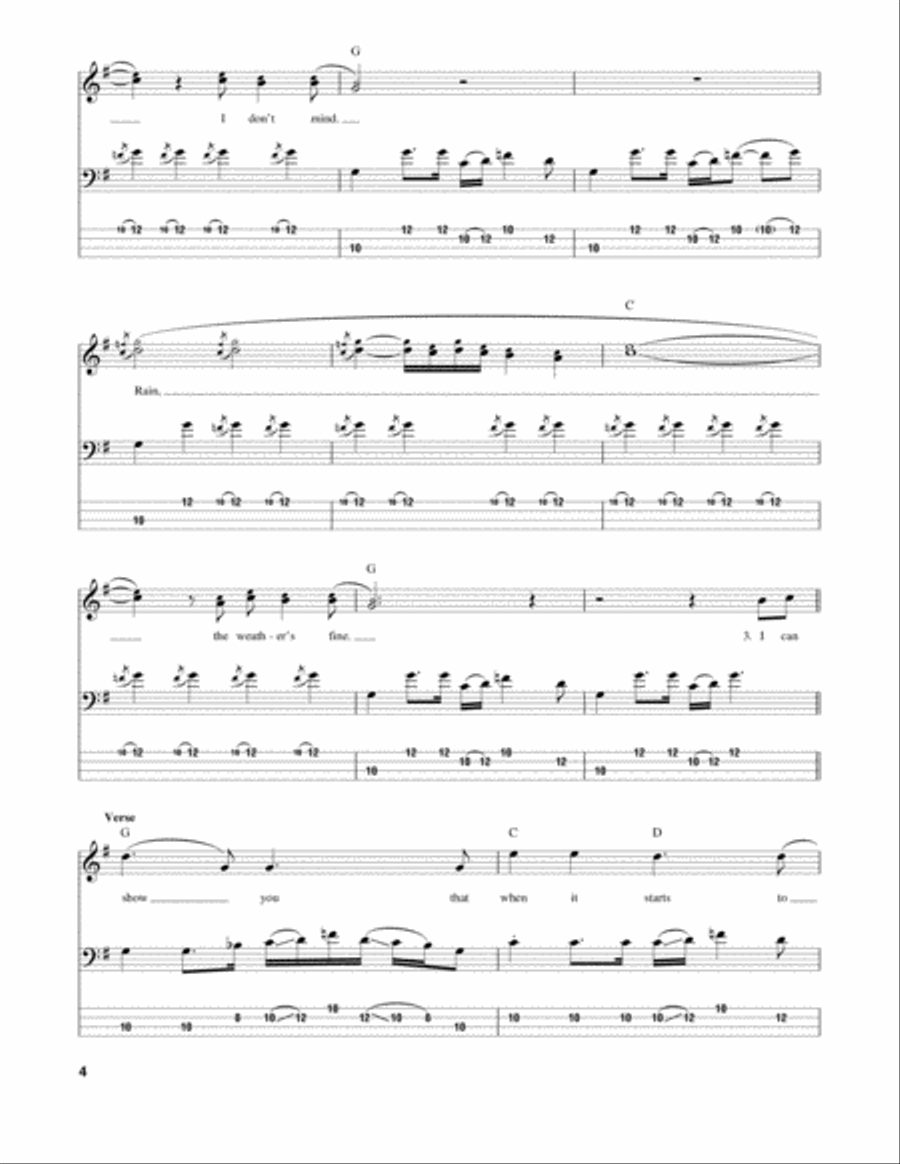 Rain Rain Guitar Tablature scores gallery preview page 4