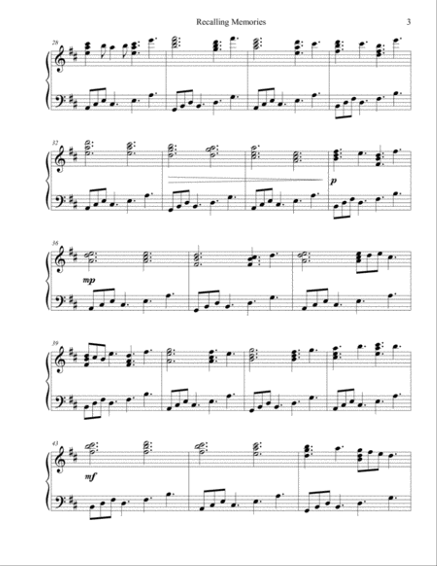 Recalling Memories Piano Solo scores gallery preview page 3