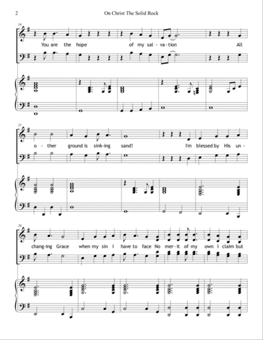 On Christ The Solid Rock I Stand 4-Part scores gallery preview page 3