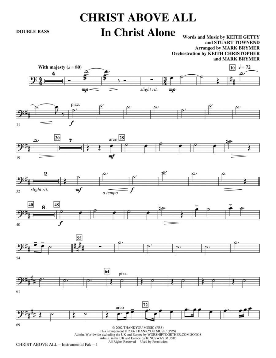 Christ Above All - Double Bass Choir scores gallery preview page 1