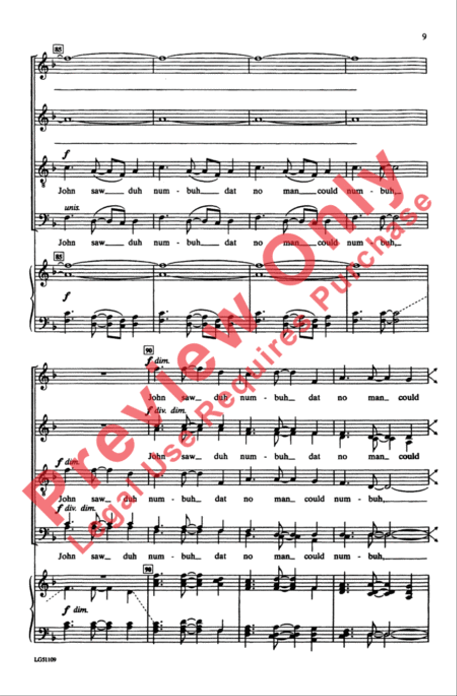 John Saw Duh Numbuh John Saw Duh Numbuh 4-Part scores gallery preview page 9