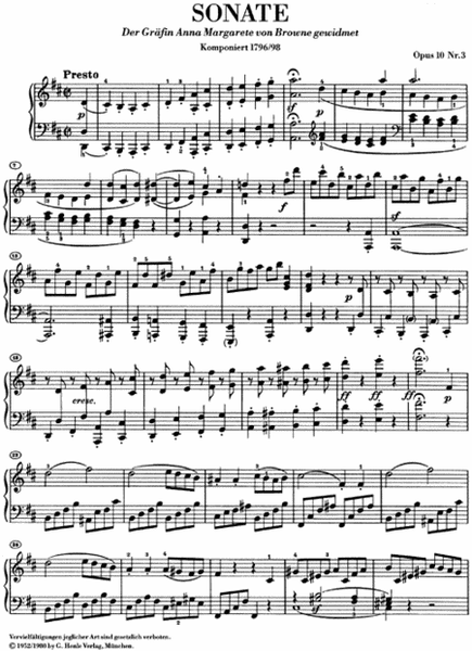 Piano Sonata No. 7 D Major Op. 10, No. 3