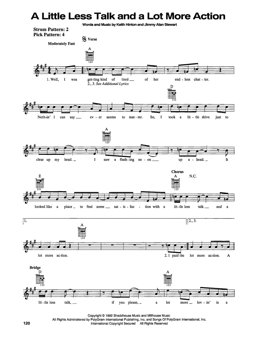A Little Less Talk And A Lot More Action Electric Guitar scores gallery preview page 1