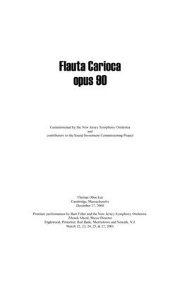 Flauta Carioca (2000) for flute and orchestra