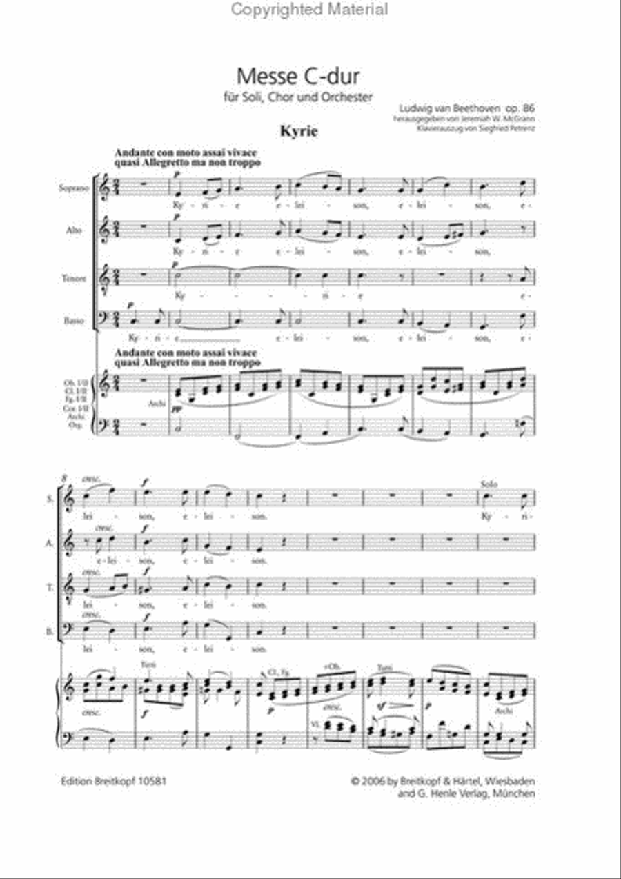 Mass in C major Op. 86 4-Part scores gallery preview page 2