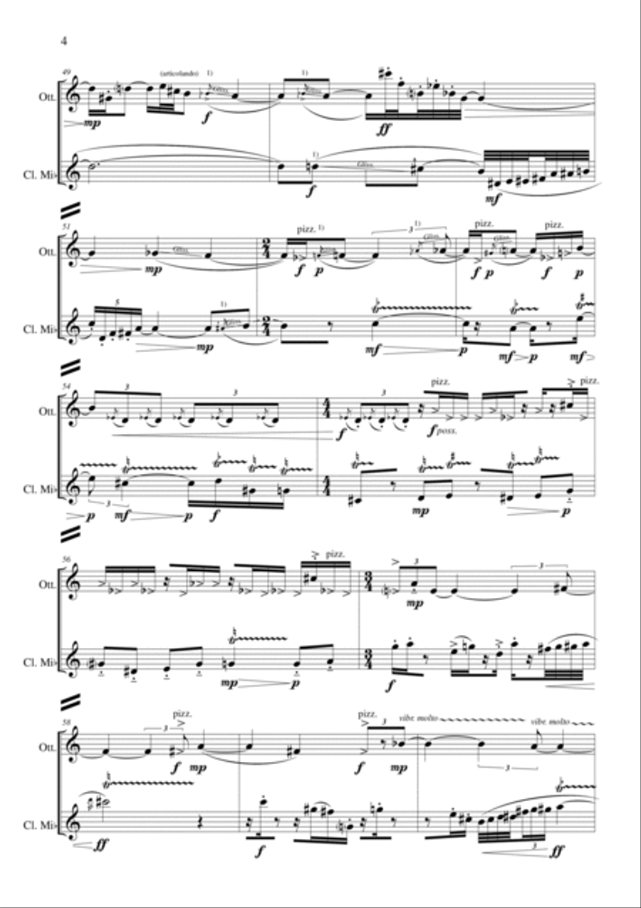 Umberto Bombardelli: OISEAUX EN HIVER (ES-20-125) Woodwind Duet scores gallery preview page 6