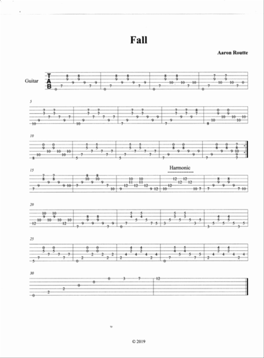 Fall Acoustic Guitar scores gallery preview page 1