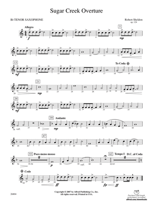 Sugar Creek Overture: B-flat Tenor Saxophone