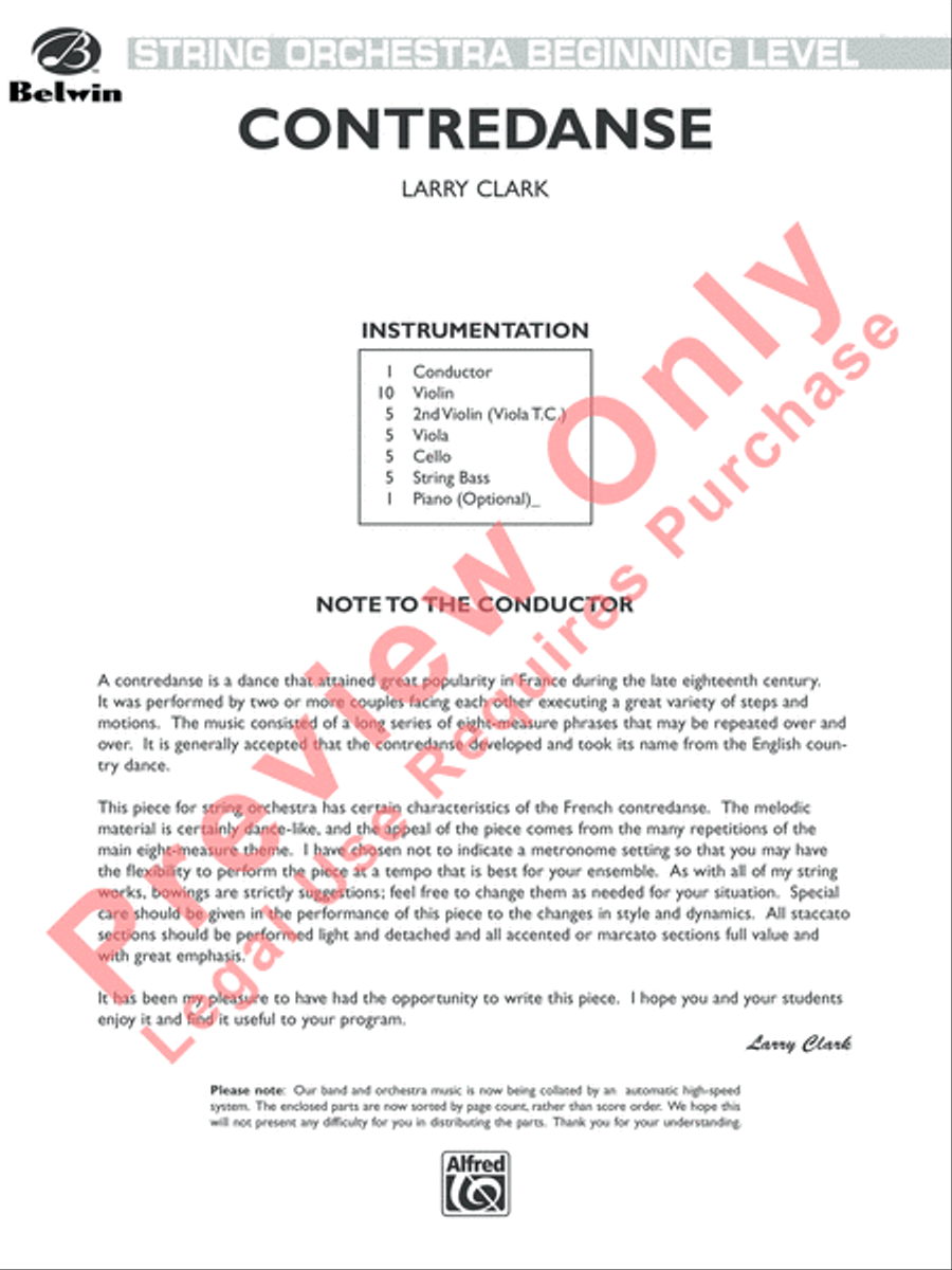 Contredanse Contredanse String Orchestra scores gallery preview page 2