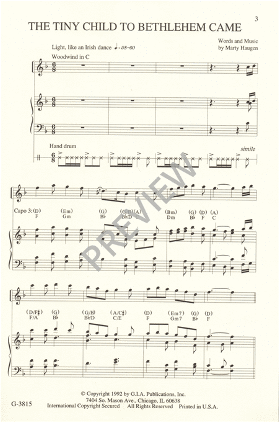The Tiny Child to Bethlehem Came 4-Part scores gallery preview page 4