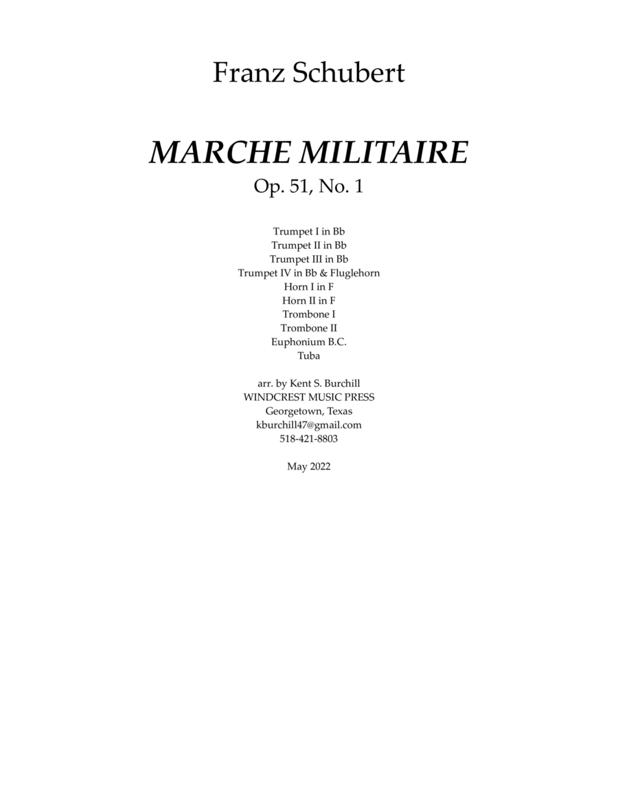 MARCHE MILITAIRE for Brass Choir image number null