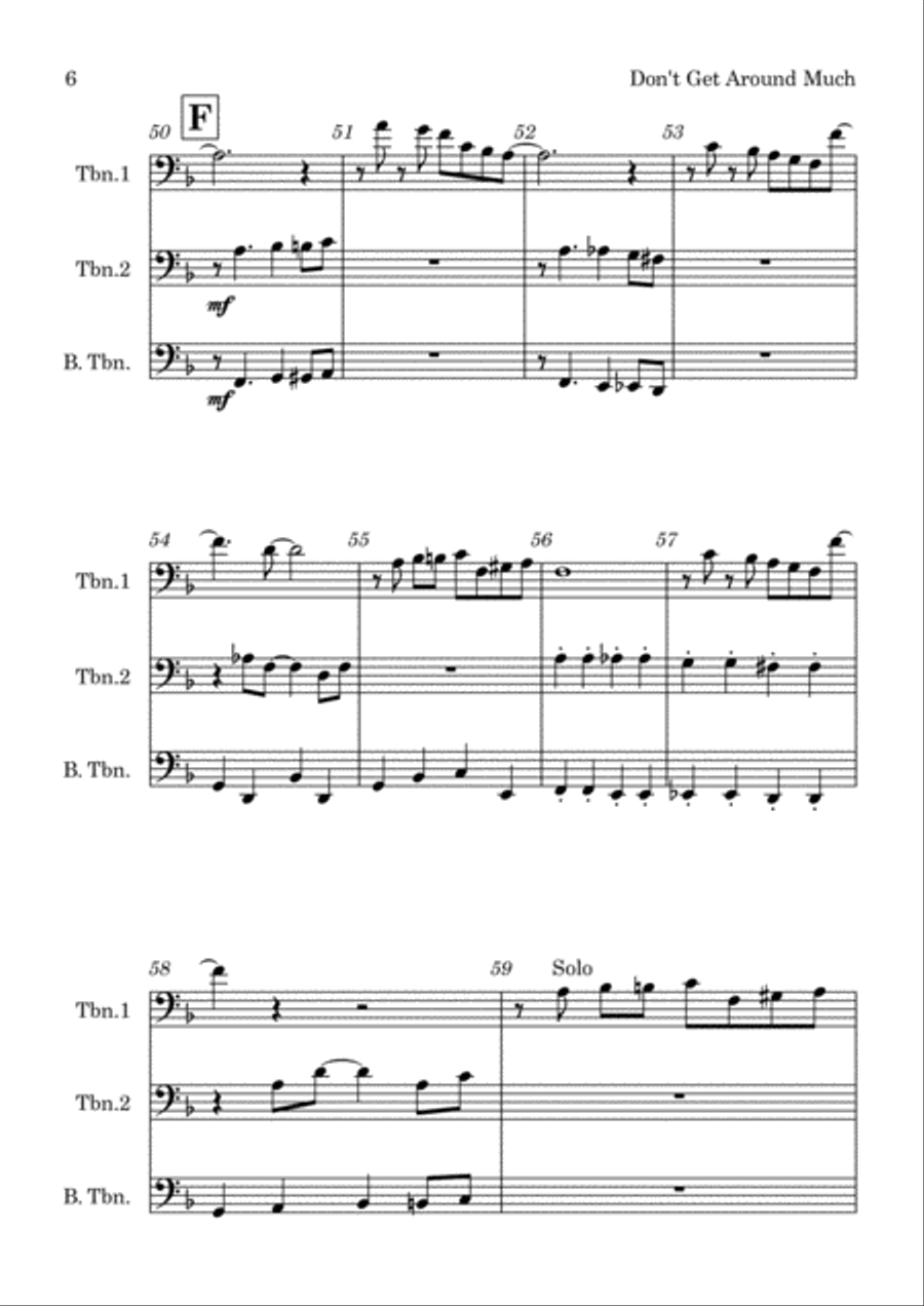 Don't Get Around Much Anymore Brass Trio scores gallery preview page 6
