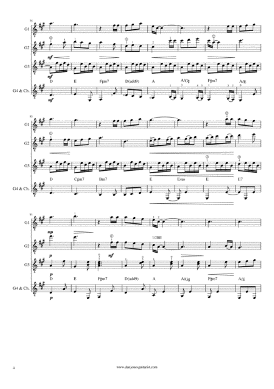 Annie's Song Guitar Ensemble scores gallery preview page 4