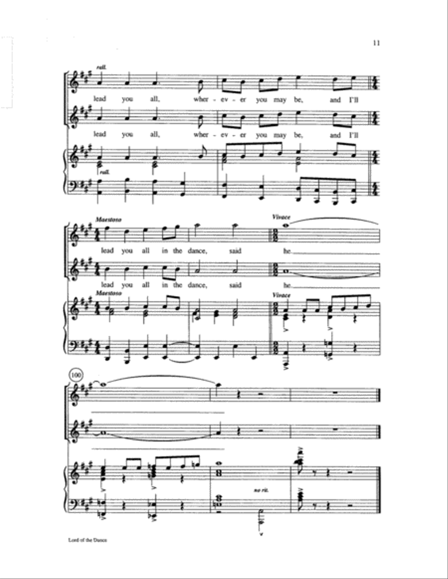 Lord of the Dance Lord of the Dance Unison Choir scores gallery preview page 12