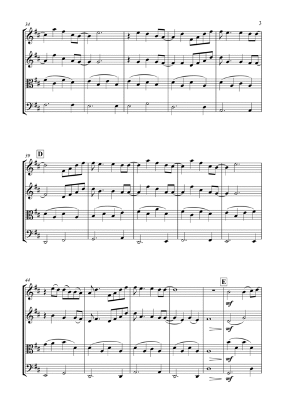Slipping Through My Fingers String Quartet scores gallery preview page 3