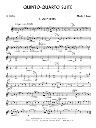 Quinto-Quarto Suite: 1st Violin