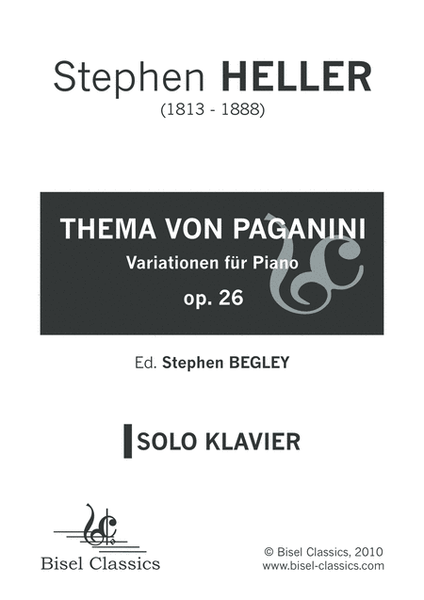 Thema von Paganini, Variationen fur Piano, Op. 1