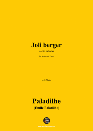 Paladilhe-Joli berger(pour une ou deux voix ad lib.),in G Major