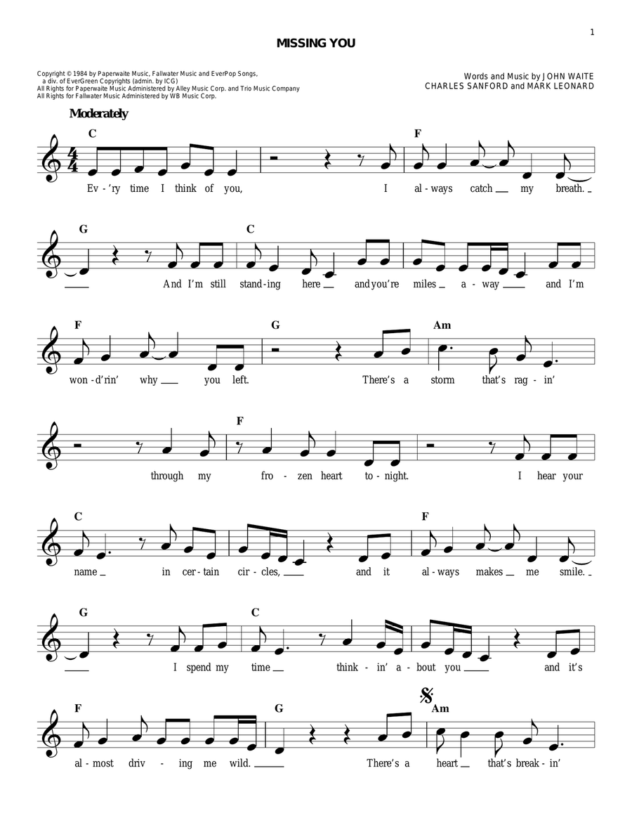 Missing You Acoustic Guitar scores gallery preview page 1