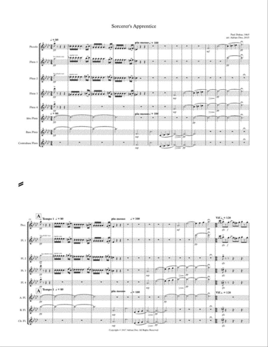 Sorcerer's Apprentice Flute Choir scores gallery preview page 3