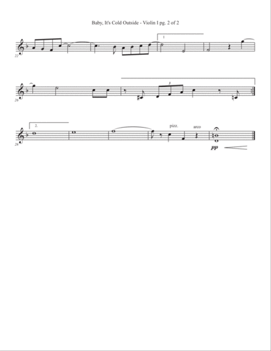 Baby, It's Cold Outside String Quartet scores gallery preview page 6