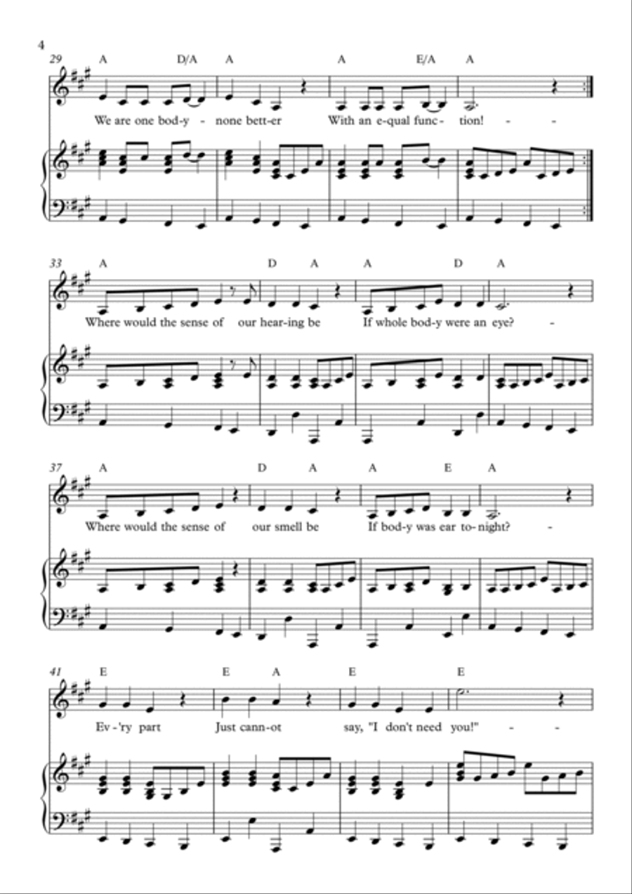 We Are One Body Piano, Vocal, Guitar scores gallery preview page 4