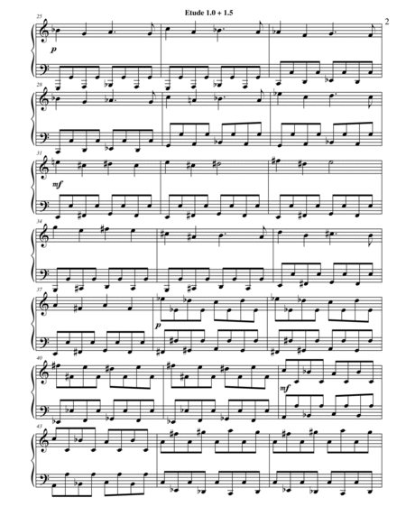 Etude 1.0 + 1.5 for Piano Solo from 25 Etudes using Symmetry, Mirroring and Intervals image number null