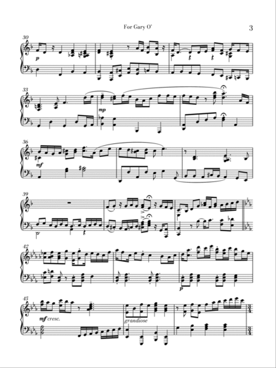 For Gary O’ For Gary O’ Piano Solo scores gallery preview page 3