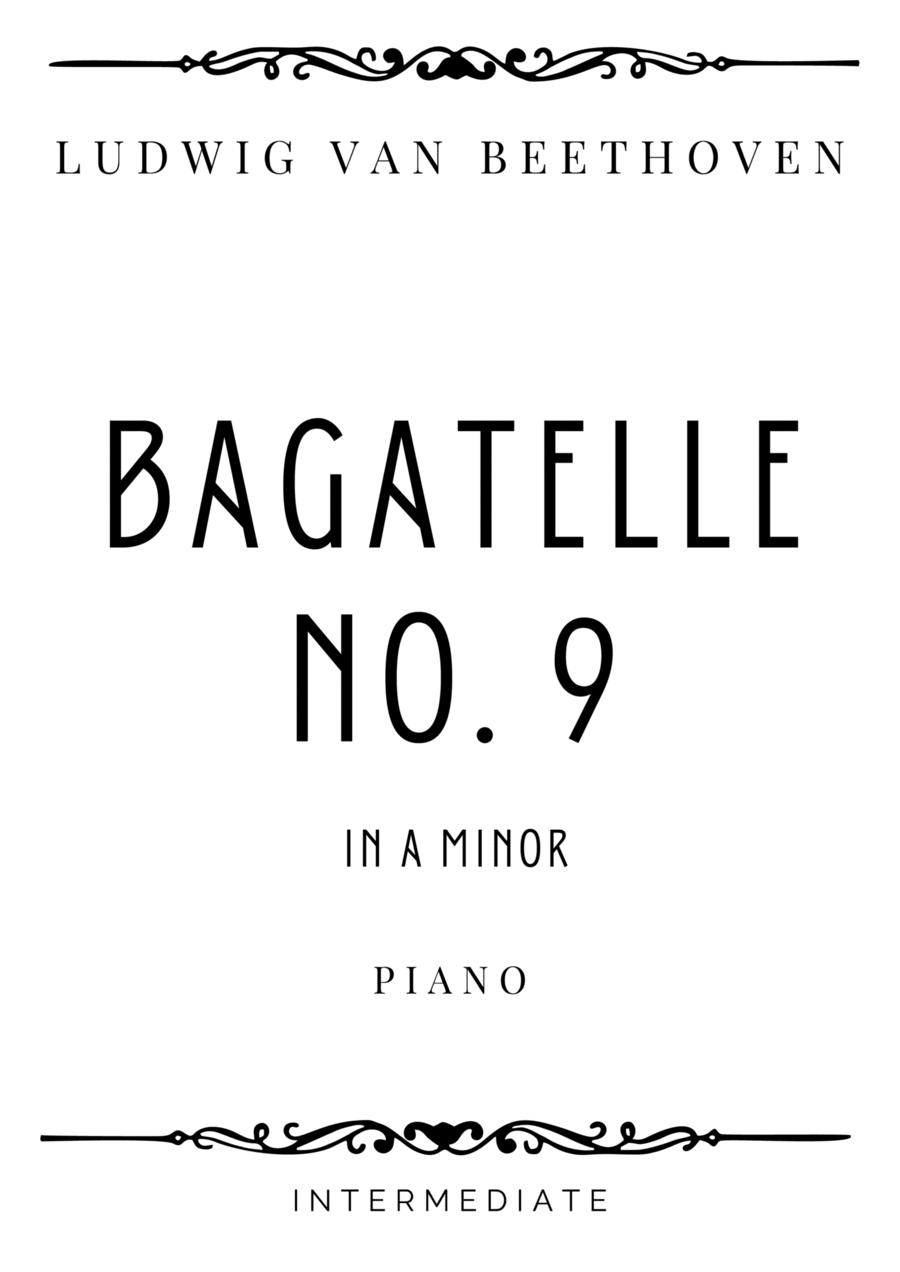 Beethoven - Bagatelle No. 9 in A Minor - Intermediate Piano Method scores gallery preview page 1