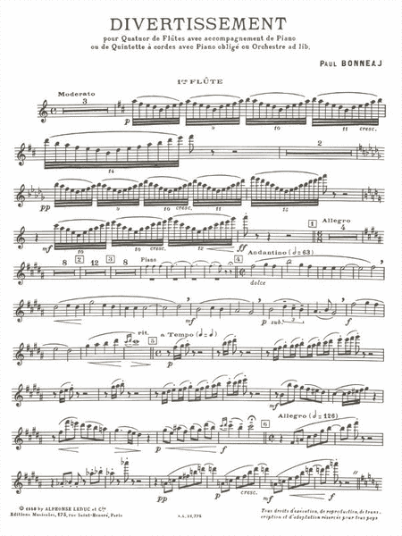 Divertissement (flutes 4 & Piano)