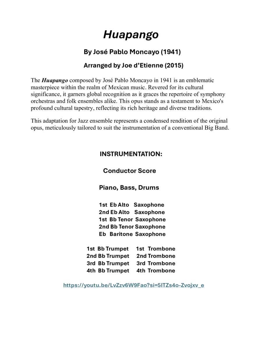 Huapango Jazz Ensemble scores gallery preview page 1