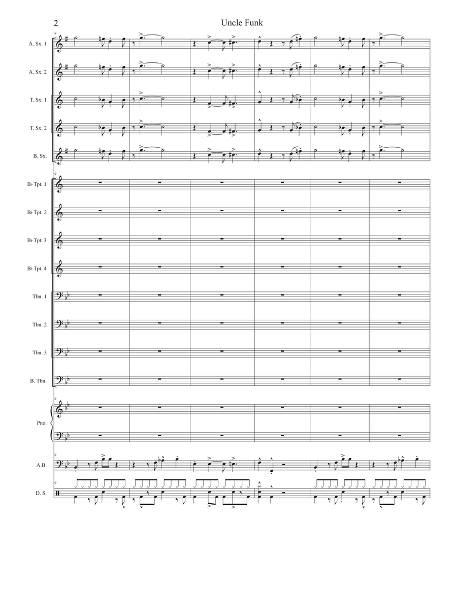 Uncle Funk Uncle Funk Jazz Ensemble scores gallery preview page 2