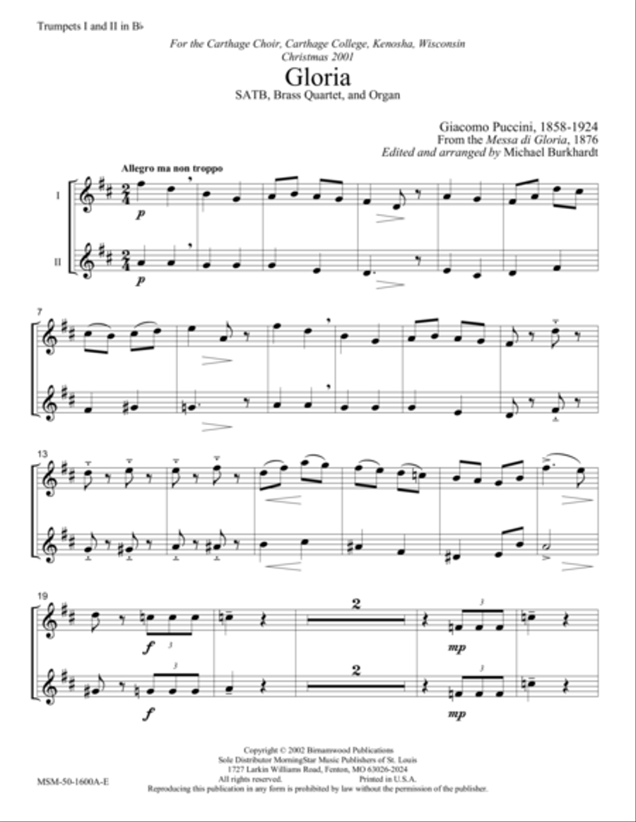 Gloria Choir scores gallery preview page 1