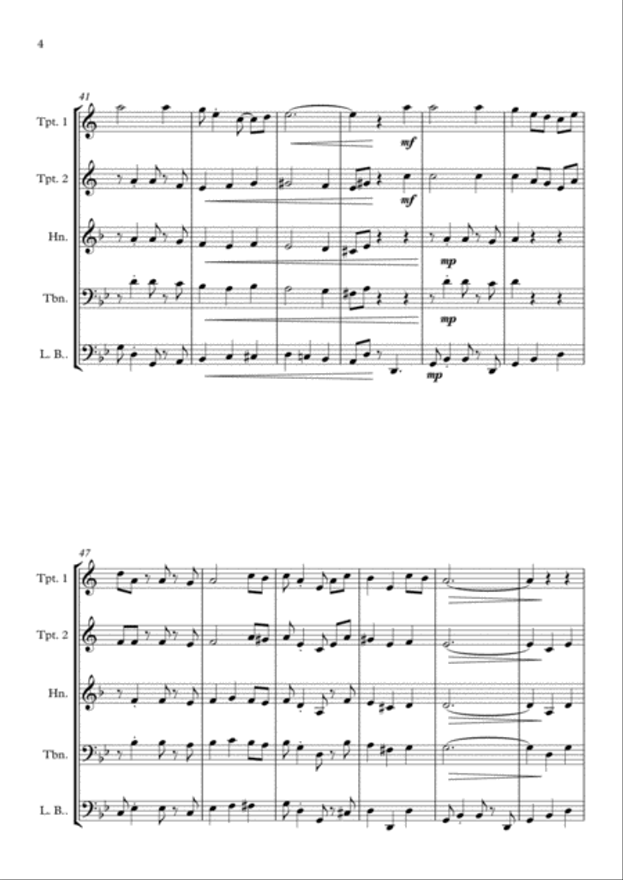 The House of the Rising Sun - for Brass Quartet Brass Quartet scores gallery preview page 4