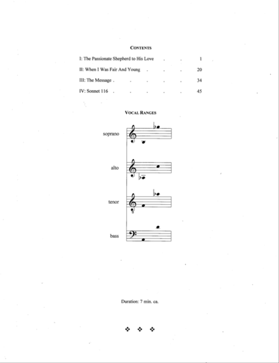 Four Elizabethan Songs About Love (2016-2018) 4-Part scores gallery preview page 2