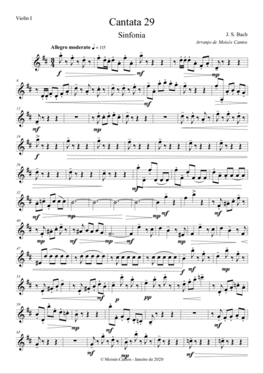 Arrangement to string orchestra of Bach masterpeace. String Orchestra scores gallery preview page 1