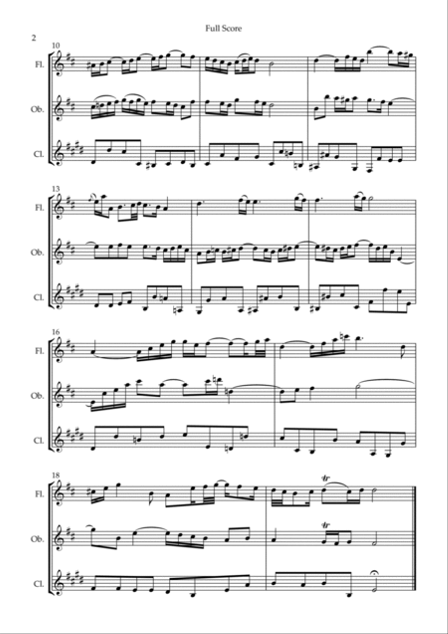 Air On The G String (J.S. Bach) for Woodwind Trio Woodwind Trio scores gallery preview page 2